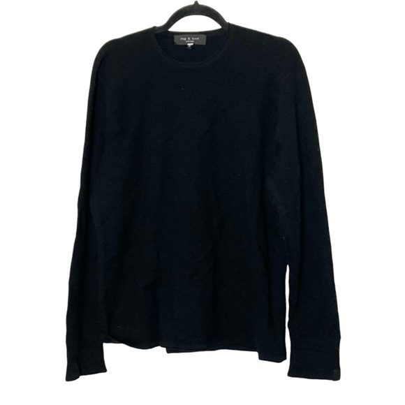 Rag & Bone Collin Wool Pique Sweater Crewneck in Black XL - Picture 2 of 7